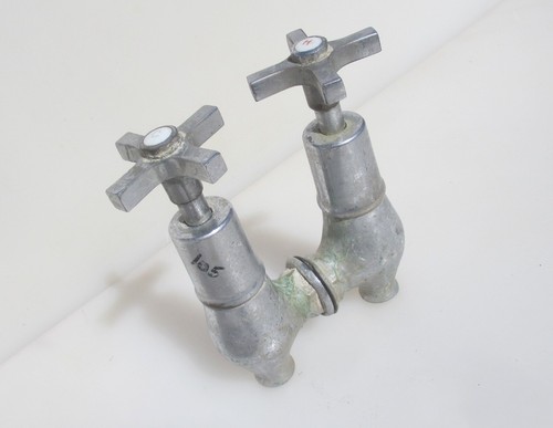 Large antique brass taps bath - brass,