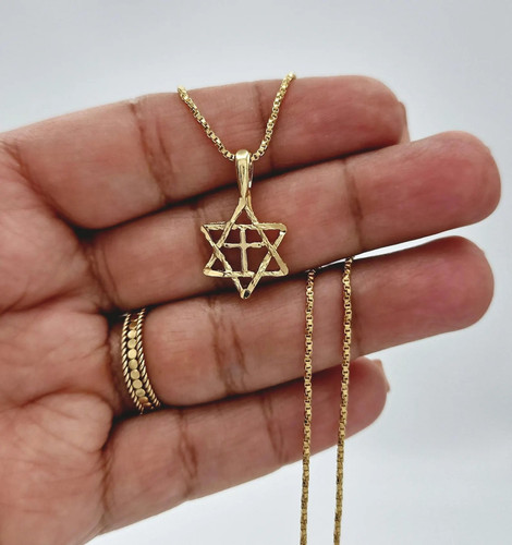 Gold star david necklace - gold, of