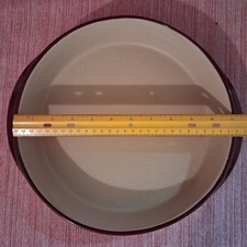 Pampered Chef Stoneware Baker Casserole Dish Family Heritage 11” Round Cranberry