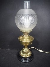 Antique 55cm Brass Oil Lamp
