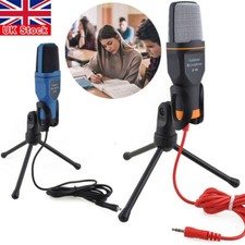 Desktop Condenser Microphone 3.5mm Jack Stand Recording Mic with Tripod For PC