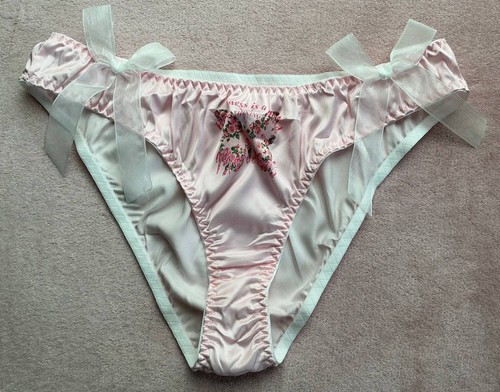 Pink satin ruffled knickers - pink,