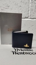 Vivienne Westwood Wallet Navy Leather Gold Orb New Boxed RRP-£155