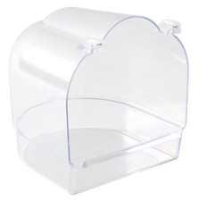 Trixie Clear Plastic Bird Bath Attach to Budgie Cage Canary Finch 13x15x14cm