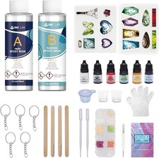 Resin Kit for Beginners, Epoxy Resin Crystal Clear Starter Kit for DIY Jewelry C