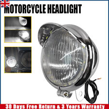 Round LED Chrome Bullet Motorcycle Headlight Lamp Front Light Headlamp Universal