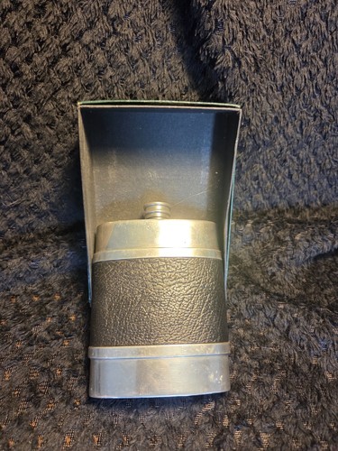 Vintage metal hip flask - with, a