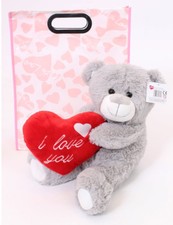 TEDDY BEAR I LOVE YOU ANNIVERSARY VALENTINES DAY XMAS HEART GIFT BAG GIRLFRIEND
