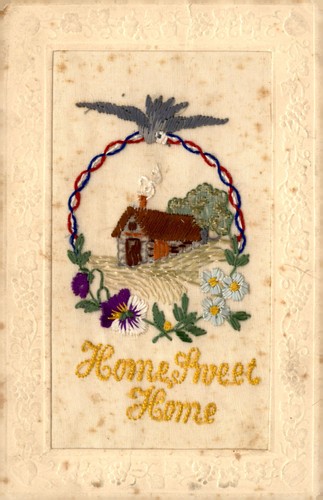 Ww1 vintage embroidered - embroidered, silk
