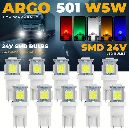 24v 501 white led - 24v, t10