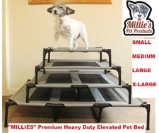 Millies Elevated Dog Pet Bed Portable Waterproof Outdoor Raised Camping S,M,L,XL