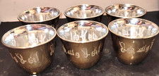 Vintage Korean Gold-Tone Glass Arabic Coffee Cups – Set of 6 – Mirror Interior –