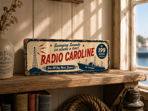 Radio caroline sign 1960s - sign,