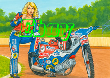 Speedway Girl with bike