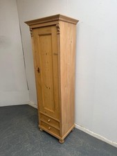 A Lovely Narrow Antique /Old Pine Linen Storage Cupboard to Wax/Paint