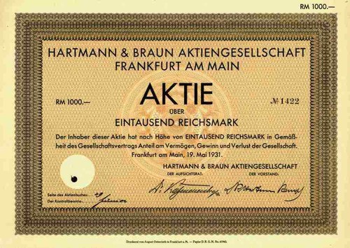 Hartmann braun 1931 - &,