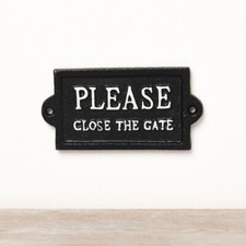 Please Close the Gate Cast Iron Sign, 12.7cm