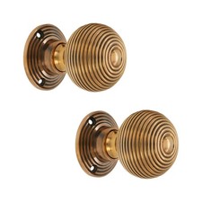 Door knobs aged brass - aged, beehive