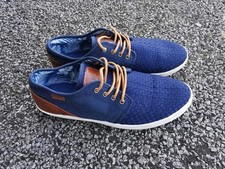 Lloyd and Pryce Navy Sneakers Size 9.5 UK Canvas Textured Casual Shoes Laces Up