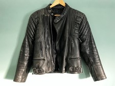 Vintage black real leather