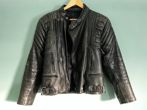 Vintage black real - , leather