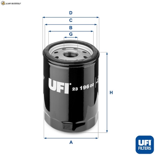 Oil filter 196 - oil, 23.196.00