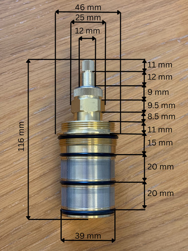 Thermostatic cartridge for cvd - cartridge,