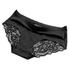 Silk Satin Silky Women Briefs Knickers Sexy Underwear Seamless Lace Panties UK
