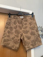 Next Men’s Beige Leaf Print Shorts W32