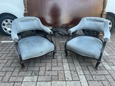 Pair Victorian Tub Armchairs