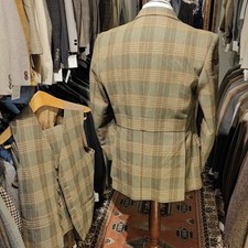 Vintage Mens 42R 34W Tweed Half Norfolk 3 Piece Suit Jacket Trousers Waistcoat