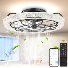 6 Speed Large LED Ceiling Fan with Lighting LED Light Adjustable Wind + Remote
