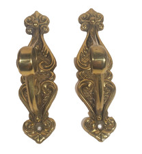Pair Vintage Solid Brass Foot