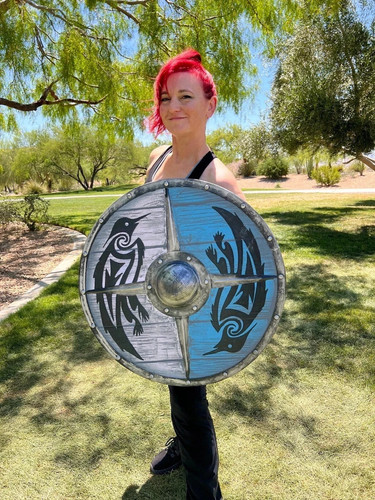 Wooden viking shield - wooden,