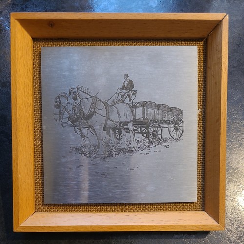Framed stainless steel etching - framed,