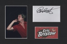 Eric Bristow Hand Signed Mount A4 Autograph Inc COA Darts