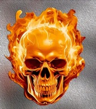 RED FLAME SKULL CAR Decal Sticker Vinyl Motorcycle Van Tuning Windscreen Bumper