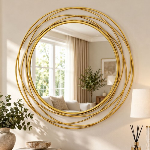 80cm large gold round wall - round,