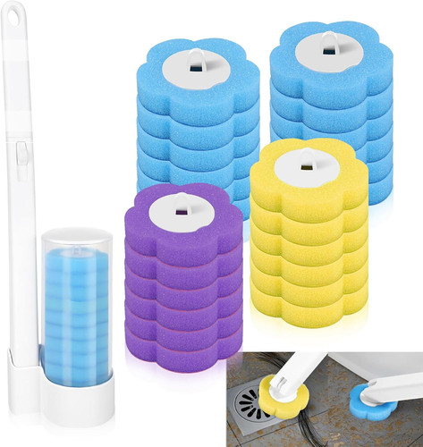 Disposable toilet brush with - toilet,