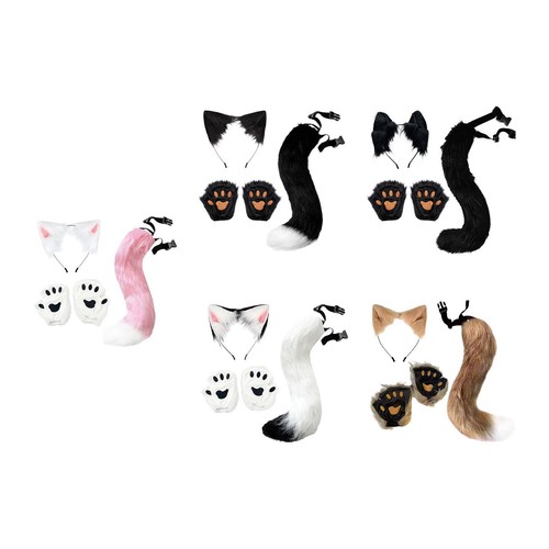 Cat fox ears and tail - and,