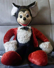 BIG RARE MICKEY MOUSE 25″ Rubber Face Plush Doll Vintage Antique Toy Disney