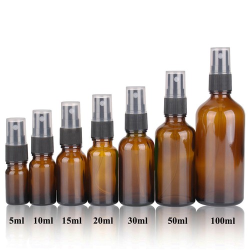 Amber glass fine mist atomiser - glass,
