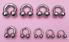 HORSESHOE HEAVY GAUGE 3-11 MM STEEL PRINCE ALBERT,PA,NIPPLE RING,GIANT BALLS!UK!
