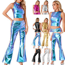 Shiny Flare Leggings for Women High Waisted Bell Bottom Pants Stretch AU