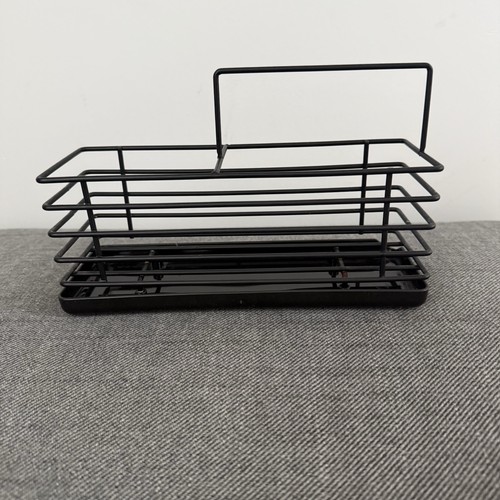 Black metal sink tidy tier - black,