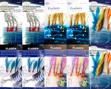 10 Fladen Rigs Mackerel Mackeral Feathers Mixed Lures Cod Sea Fishing Traces.