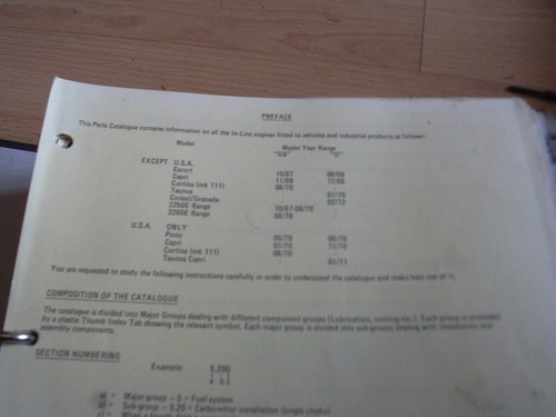 Ford factory parts - factory, catalogue