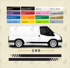 Fits Ford Transit Mk6 Mk7 SWB - Side Stripe Van Stickers Campervan Decals ST