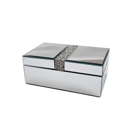 Large jewellery box silver - large,
