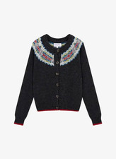 BRORA Brown Fair Isle Cardigan